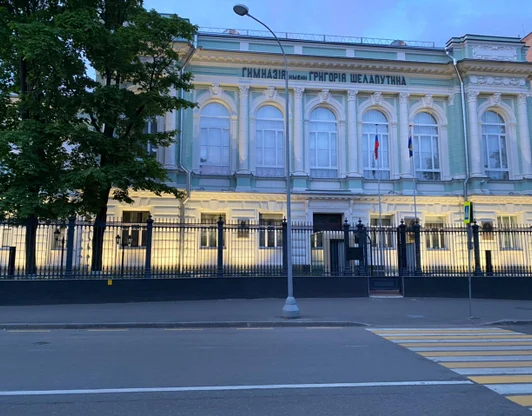 Фасадная подсведка здания гимназии г.Москва